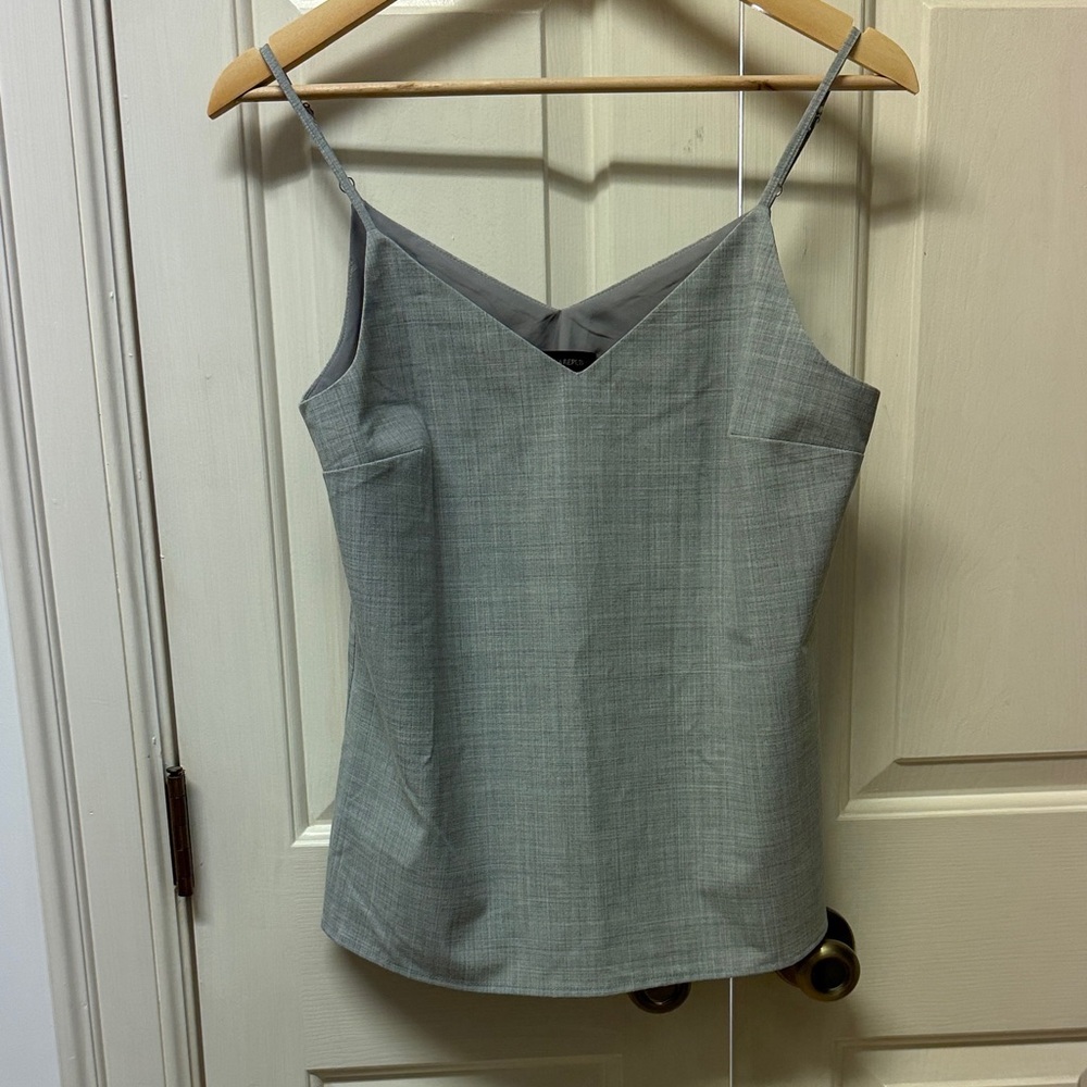 Banana Republic Light Gray V-Neck Spaghetti Strap Camisole